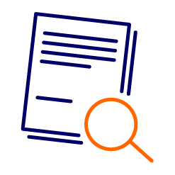 documents with magnifying glass